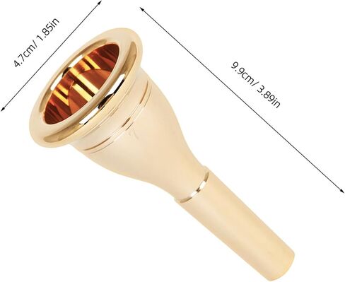 Kisangel Tuba Mouthpiece 13.3mm Brass Replacement Part Cnc Electroplated Gold Tuba Instrument Accessory for Players in Kuwait