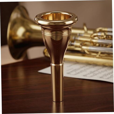 Kisangel Tuba Mouthpiece 13.3mm Brass Replacement Part Cnc Electroplated Gold Tuba Instrument Accessory for Players in Kuwait
