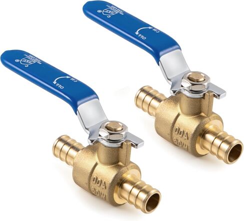 ‌vancoco 3/4 "صمام كرة PEX 4 عبوات-النحاس النحاس الخالي من الرصاص PEX A OFF VALVE (2 RED/2 Blue) للماء الساخن/البارد in Kuwait