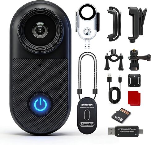 Mini Body Camera, Audio and Video Recording for Vlogging, Black in Saudi Arabia