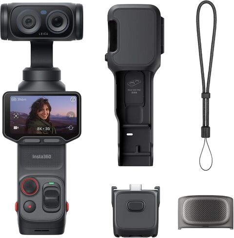 مجموعة الكاميرا القياسية Insta360 Luna Ultra 8K ذات العدسة المزدوجة، باللون الأسود الكوني in Kuwait