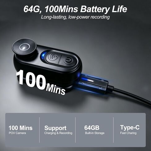 4K Mini Body Action Cameras POV Cam, 64GB Sports Camera with Audio Video Recording, WiFi Magnetic Wearable IPX5 Waterproof Thumb Cams with Stabilization for Motorcycle Vlogging Cycling Hiking Working in Kuwait