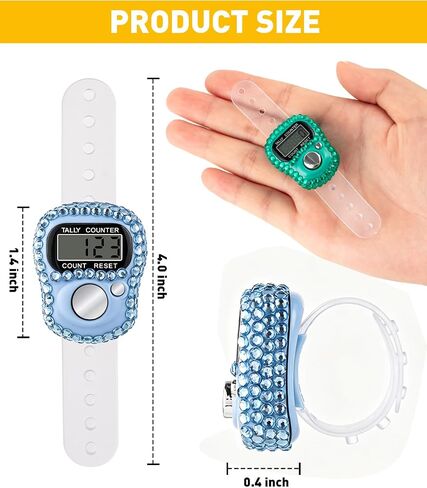 Electronic Finger Counter, Electronic Digital Display, Rhinestones Hand Tally Clicker Counter, Digital Handheld Tally Counter for Golf, Goods Counting, Lap, Knitting in Kuwait