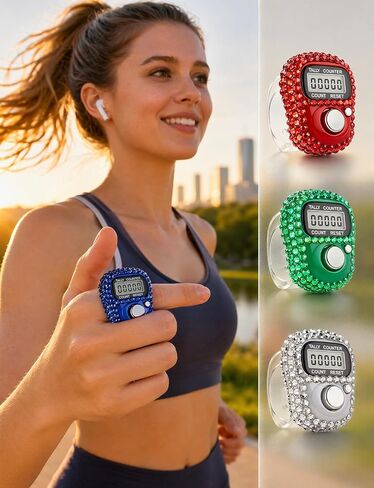 Electronic Finger Counter, Electronic Digital Display, Rhinestones Hand Tally Clicker Counter, Digital Handheld Tally Counter for Golf, Goods Counting, Lap, Knitting in Kuwait