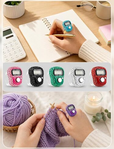 Electronic Finger Counter, Electronic Digital Display, Rhinestones Hand Tally Clicker Counter, Digital Handheld Tally Counter for Golf, Goods Counting, Lap, Knitting in Kuwait