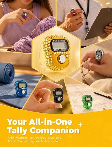 Electronic Finger Counter, Electronic Digital Display, Rhinestones Hand Tally Clicker Counter, Digital Handheld Tally Counter for Golf, Goods Counting, Lap, Knitting in Kuwait