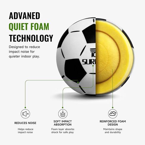 كرة قدم Surpop Silent Soccer مقاس 5 - إسفنجية، مراوغة داخلية هادئة، لعب بدون صوت للتدريب المنزلي in Kuwait