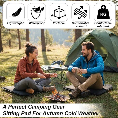 Ptwola Portable Seat Cushion Sponge Camping Sitting Pad Backpacking Folding Seat Pad Mat Comfort Thick Travel Stadium Cushion for Bleachers Picnics Hiking Sports Chair Essentials Office Adults in Kuwait