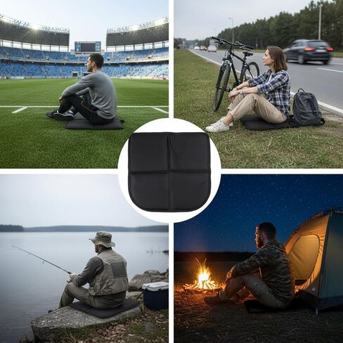 Ptwola Portable Seat Cushion Sponge Camping Sitting Pad Backpacking Folding Seat Pad Mat Comfort Thick Travel Stadium Cushion for Bleachers Picnics Hiking Sports Chair Essentials Office Adults in Kuwait