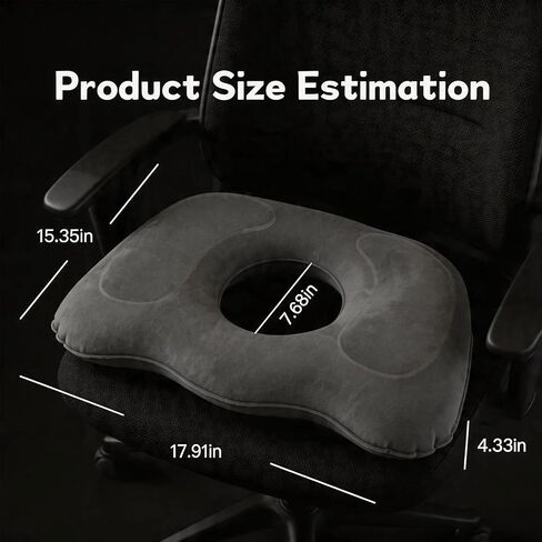 Inflatable Donut Cushion, Inflatable Seat Cushion for Tailbone Pain, Donut Pillow for Hemorrhoid Relief, Portable Travel Seat Cushion for Air Travel in Kuwait