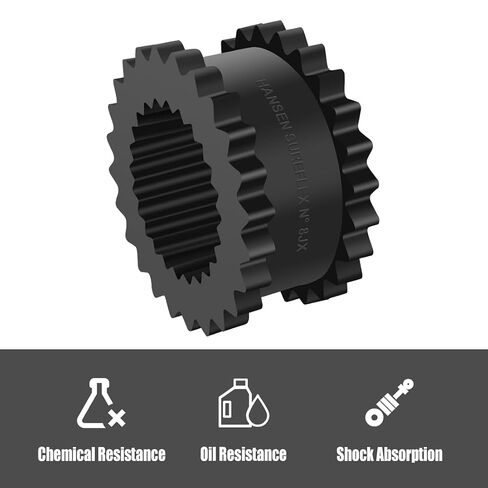8J اقتران إدراج EPDM المطاط العنكبوت (8JE) التصميم الصلب، 2-1 / 2 "طول، 5-1/16" OD، 1475 رطل عزم الدوران، 4500 دورة في الدقيقة in Kuwait