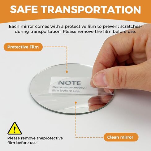 3.54-inch Clip-On Security Mirror Convex Partition Mirror for Personal Safety and Security Desktop Rearview Monitor, Suitable for Offices and Warehouses in Kuwait