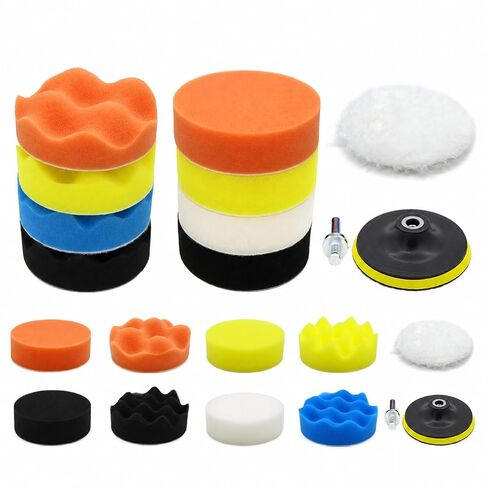 11 Auto, 3-7 Inch Foam & Wool Buffing Polishing Pads, Medium Buffing Pad for Automotive Use Waxing, 5 inch in Kuwait