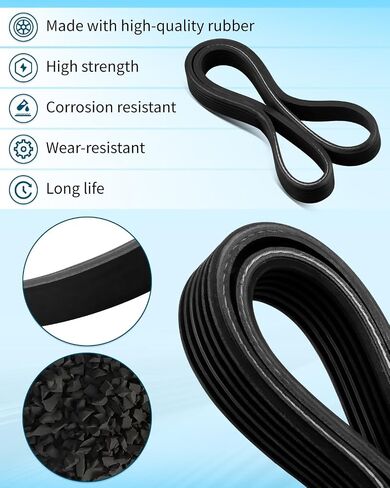 180J6 Poly V Belt Fit for Most Industrial Machinery Appliances 6 Ribs Ribbed Belt, Replace 6PJ457 in Kuwait