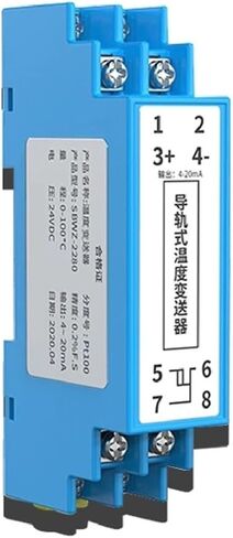 SBWZ-2280 DIN Rail PT100 Temperature Transmitter Module, -50°C to 500°C, 4-20mA 0-10V Signal Converter, 24V RTD Sensor Adapter for Industrial Automation(0-250) in Kuwait