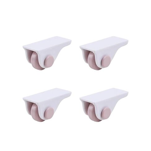 4/8pcs Stickable Wheels Household Furniture Casters Storage Box Rollers Trash Can Rollers Storage Box Basket Moving Small Wheels(4pcs Pink) in Kuwait