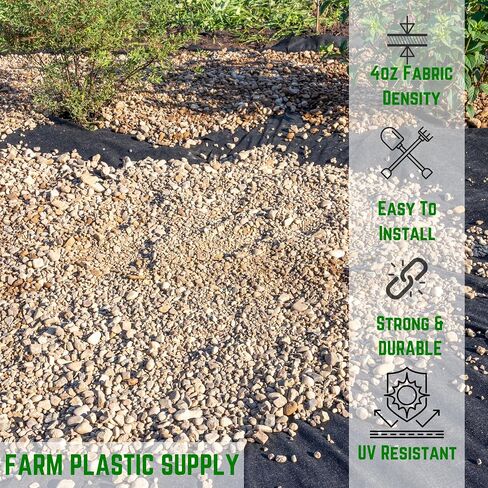 Farm Plastic Supply - Non-Woven Geotextile Landscape Fabric Roll - 4oz Non Woven Fabric for Landscaping, French Drains, Underlayment, Erosion Control, Construction Projects (4' x 240') in Kuwait