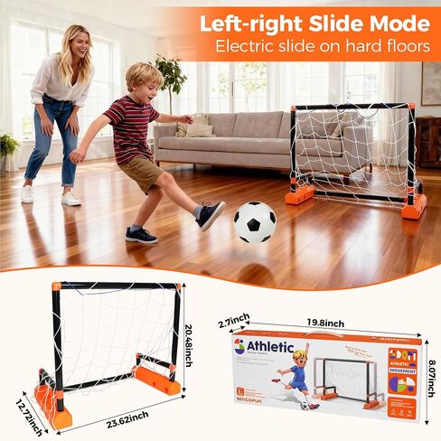 Motorized Moving Soccer Goal for Kids Ages 3-10 – Indoor/Outdoor Interactive Toy with Electric Sliding Goal, Active Play, Christmas Stocking Stuffers in Kuwait