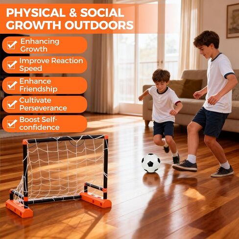 Motorized Moving Soccer Goal for Kids Ages 3-10 – Indoor/Outdoor Interactive Toy with Electric Sliding Goal, Active Play, Christmas Stocking Stuffers in Kuwait
