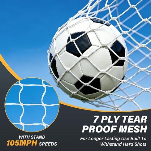 12x6 FT Soccer Goal with Precision Target, Soccer Goal for Backyard & Outdoor Training, Heavy-Duty 30mm Frame, Anti-Tear Netting, Foldable Base, Carry Bag Included in Kuwait