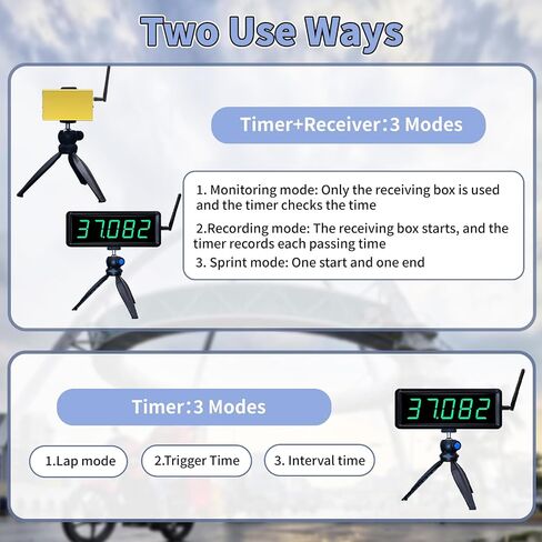 Laser Timer for Sprints,Stopwatch for Track 40 60 Yard Dash,Electronic Stopwatch for Running,Football,Track & Field Speed Training, Battery Powered Race Timer in Saudi Arabia