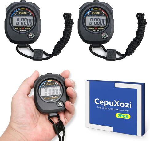 2 Pack Digital Stopwatch Timer, Large Display Stop Watch with Date Alarm, 1/100s Accuracy Stopwatches for Coaches, Kids Sports, Referee & Fitness Training in Saudi Arabia