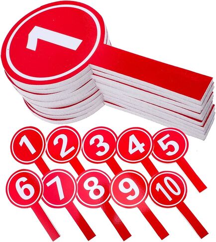SOIMISS 10 Pack Handheld Number Paddles 1-10 Score Boards Rating Signs for Judges Coaches Auctions Talent Shows and Voting 7.48 X 3.74 in in Saudi Arabia