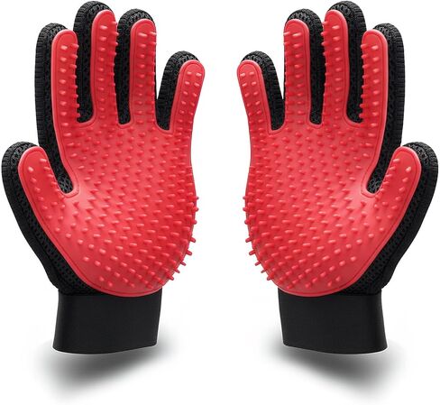 BYETOO Pet Dog Cat Grooming Glove with 261Tips,Gentle Deshedding Brush Glove,Efficient Pet Hair Remover Mitt,Massage Tool with Enhanced Five Finger Design,for Dog,Cat,Rabbit,Horse with Long/Short Fur in Saudi Arabia