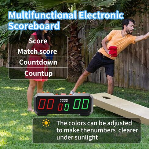 Digital Scoreboard with 7 Color Change,Portable Electronic Scoreboard with Battery Powered for Indoor & Outdoor Game,Portable Score Keeper with Buzzer for Pingpong/Board Game/Cornhole in Saudi Arabia