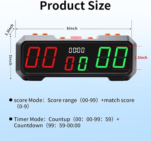 Digital Scoreboard with 7 Color Change,Portable Electronic Scoreboard with Battery Powered for Indoor & Outdoor Game,Portable Score Keeper with Buzzer for Pingpong/Board Game/Cornhole in Saudi Arabia