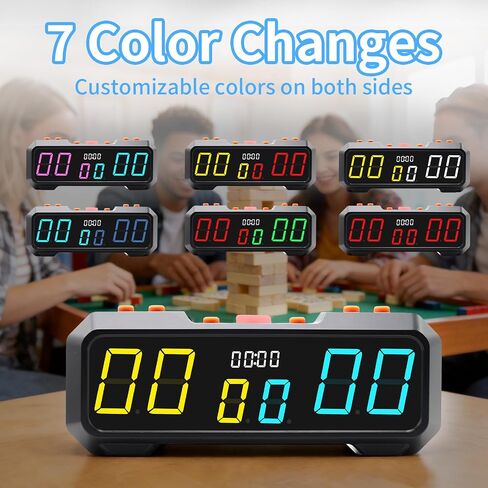 Digital Scoreboard with 7 Color Change,Portable Electronic Scoreboard with Battery Powered for Indoor & Outdoor Game,Portable Score Keeper with Buzzer for Pingpong/Board Game/Cornhole in Saudi Arabia