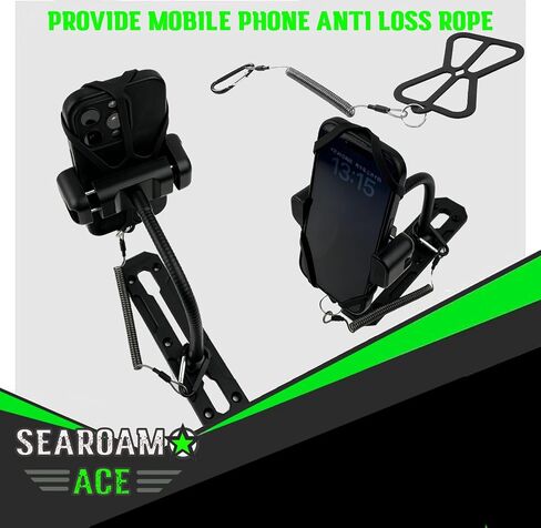 Universal Marine Boat Phone Mount for Action Camera, Kayak Phone Holder with Flexible Gooseneck, Anti-Lost Lanyard, 360 Adjustable Phone Cradle for Fishing Boats, Canoe in Saudi Arabia