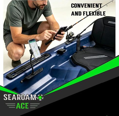 Universal Marine Boat Phone Mount for Action Camera, Kayak Phone Holder with Flexible Gooseneck, Anti-Lost Lanyard, 360 Adjustable Phone Cradle for Fishing Boats, Canoe in Saudi Arabia
