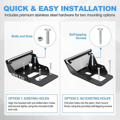 Kayak Trolling Motor Mount - Transom Motor Mount for Kayaks with Flat Transom, Compatible with Freshwater and Saltwater, Black Powder-Coated Finish in Saudi Arabia