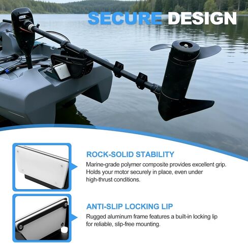 Kayak Trolling Motor Mount - Transom Motor Mount for Kayaks with Flat Transom, Compatible with Freshwater and Saltwater, Black Powder-Coated Finish in Saudi Arabia