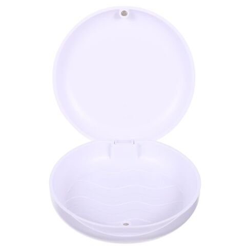 Portable Orthodontic Retainer Box for Denture and Mouth Guard Storage, White Abs Plastic Case Suitable for Daily Use with Dustproof Design in Kuwait
