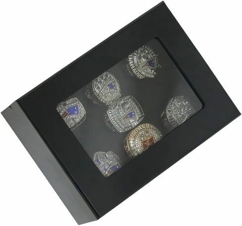 Rare Legacy New England Rugby 2001 03 04 14 16 18 2020TB 7Times 12# Championship Ring Set- High-Level Transparent Sandalbox Silver Plated • Museum-Grade Replica Display Adult in Kuwait
