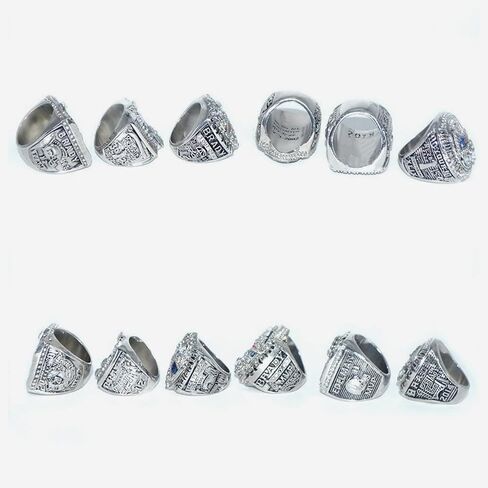 Rare Legacy New England Rugby 2001 03 04 14 16 18 2020TB 7Times 12# Championship Ring Set- High-Level Transparent Sandalbox Silver Plated • Museum-Grade Replica Display Adult in Kuwait