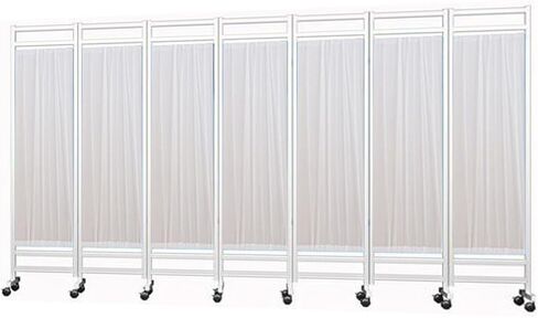7-Panel Portable Medical Privacy Screen/Room Divider – Freestanding Partition for Hospital Wards, Beauty Salons, and Wellness Centers; Space-Saving Foldable Iron Frame(Color-3) in Kuwait