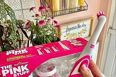 بريتينز بيوتي مجموعة أدوات الغسيل المعجزة The Pink Stuff Star Drops 2 مجموعة أدوات تنظيف كهربائية مع 4 رؤوس فرشاة تنظيف. in Kuwait