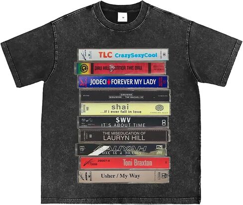 Vintage 90s R&B Cassette Tape T-Shirt Music Graphic Unisex Tee in Kuwait