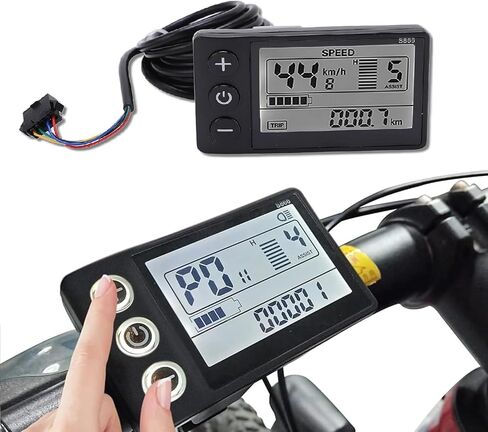 شاشة LCD كهربائية، عداد عرض LCD S866، لوحة تحكم للدراجة الكهربائية للدراجات الإلكترونية 24 فولت 36 فولت 48 فولت مع قابس SM IP65 عداد إضاءة خلفية للشاشة الكبيرة لمقود 22.2 مم/0.9 بوصة in Kuwait