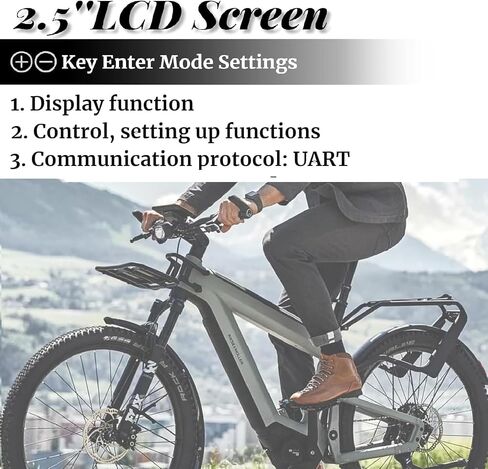 شاشة LCD كهربائية، عداد عرض LCD S866، لوحة تحكم للدراجة الكهربائية للدراجات الإلكترونية 24 فولت 36 فولت 48 فولت مع قابس SM IP65 عداد إضاءة خلفية للشاشة الكبيرة لمقود 22.2 مم/0.9 بوصة in Kuwait