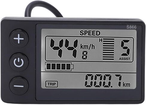 شاشة LCD S866، مقياس ABS مقاوم للماء مع قابس SM، لمقود الدراجة الكهربائية 24 فولت 36 فولت 48 فولت 22.2 مم in Kuwait