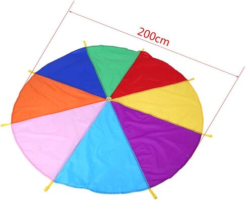 Durable Outdoor Play Parachute Toy 2m Diameter for Kids, 8 Handles Suitable for 6-8 Years Old Kids in Kuwait