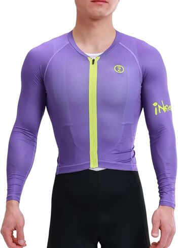 INBIKE لركوب الدراجات جيرسي بأكمام طويلة - جيرسي لركوب الدراجات مسامي، مع سحاب عاكس وشعار لركوب الدراجات على الطرق in Kuwait