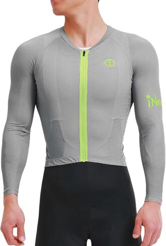 INBIKE لركوب الدراجات جيرسي بأكمام طويلة - جيرسي لركوب الدراجات مسامي، مع سحاب عاكس وشعار لركوب الدراجات على الطرق in Kuwait