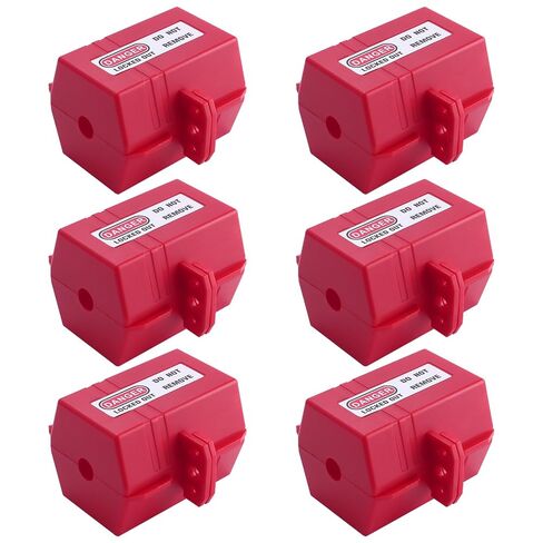 Lockout Tagout Plug Lock, 110-125 Volt Plug Locks for Electrical Plugs, 3 1/4" x 2 1/4" Small Plug Lockout, 6 Pack in Kuwait