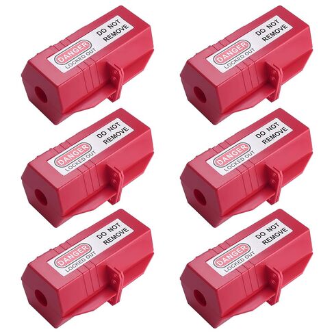 Lockout Tagout Plug Lock, 110-125 Volt Plug Locks for Electrical Plugs, 3 1/4" x 2 1/4" Small Plug Lockout, 6 Pack in Kuwait