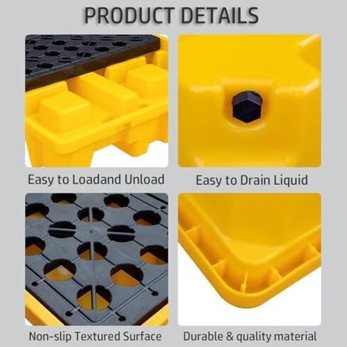 Spill Containment Pallet Tray Platform Oil Drum Drums Concrete Modular Drain Proof Tank polyethylene Profile Paint Bucket Garage Industrial,Heavy Duty Modular Spill Containment Platform, Lea in Kuwait